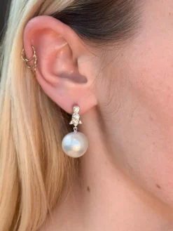 Boucles d'oreilles Perles des mers du sud