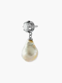 Boucles d'oreilles Perles baroques motif étoilé Diamants