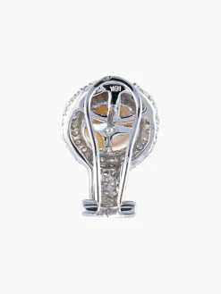 Boucles d'oreilles Perles Diamants Or blanc