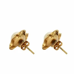 Boucles d'oreilles perles et or jaune