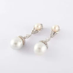 Boucles d'oreilles Perles baroques Diamants