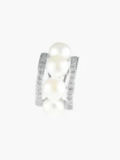 Boucles d'oreilles Perles et Diamants