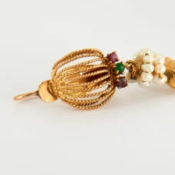 Boucles d'oreilles Perles et pierres de couleur