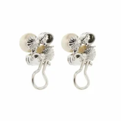 Boucles d'oreilles perles et diamants