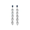 Boucles d'oreilles Pierre de lune Diamants et Saphirs
