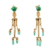 Boucles d'oreilles Pinocchio Emeraude Articulées Or Jaune