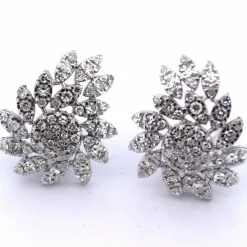 BOUCLES D'OREILLES PLATINE 14 g - DIAMANTS 3,10 CT