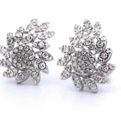 BOUCLES D'OREILLES PLATINE 14 g - DIAMANTS 3,10 CT