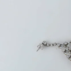 Boucles d’oreilles platine diamants perles
