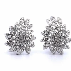 BOUCLES D'OREILLES PLATINE 14 g - DIAMANTS 3,10 CT