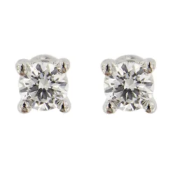 Boucles d'oreilles point lumineux avec diamants