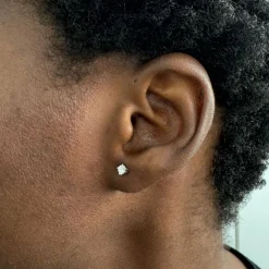 Boucles d'oreilles point lumineux avec diamants