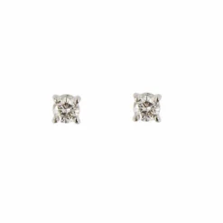 Boucles d'oreilles point lumineux avec diamants