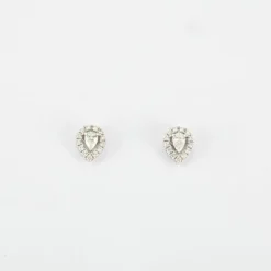 Boucles d'oreilles poires en Or blanc diamants
