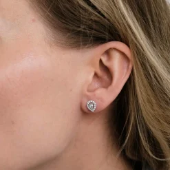 Boucles d'oreilles poires en Or blanc diamants