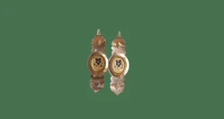 Boucles d'oreilles poissardes anciennes or rose et jaune et émail