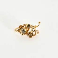 Boucles d'oreilles provencales or jaune et diamants