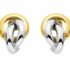 Boucles d’oreilles puces bicolores or 18 carats