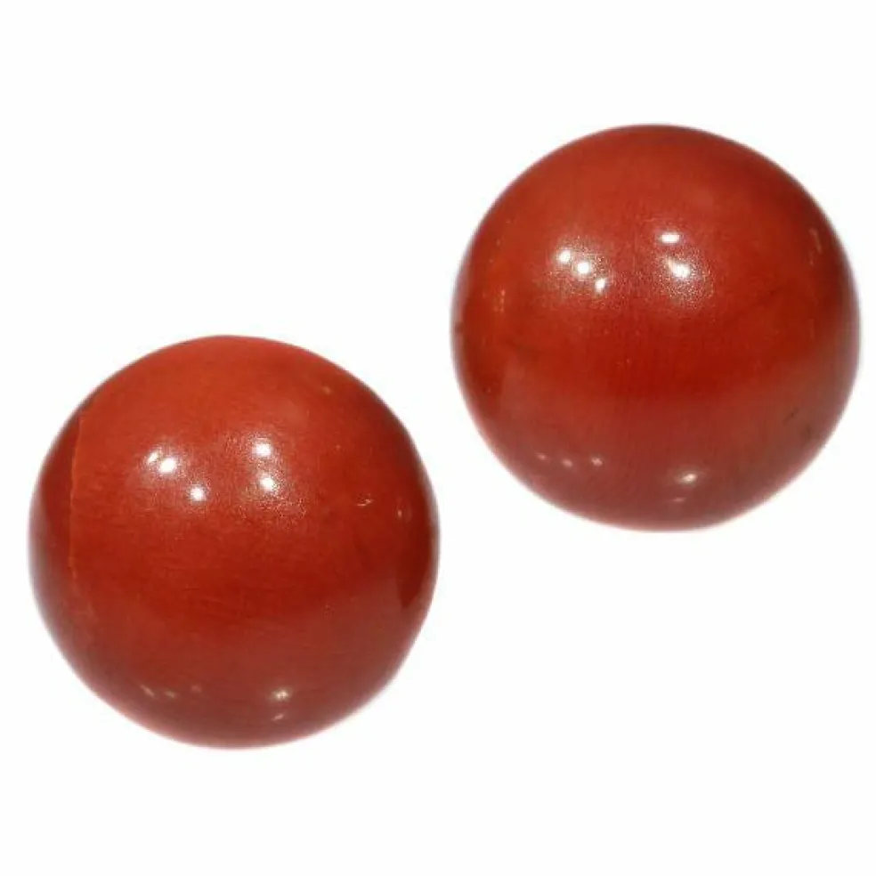 Boucles d'oreilles puces corail doré