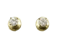 Boucles d'Oreilles Puces Diamants Or Jaune