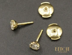 Boucles d'Oreilles Puces Diamants Or Jaune