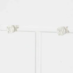 Boucles d'oreilles puces diamants 0.54 carat et or blanc
