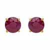 Boucles d'oreilles Puces Or jaune Rubis