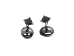 Boucles d'oreilles Puces Or noir Diamant