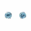 Boucles d'oreilles Puces Or blanc Topaze