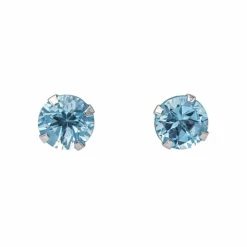 Boucles d'oreilles Puces Or blanc Topaze