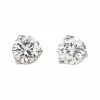 Boucles d'oreilles Puces Or blanc Diamant