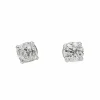 Boucles d'oreilles Puces Or blanc Diamant