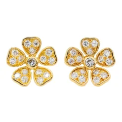 Boucles d'oreilles Puces Or jaune Diamant