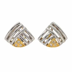 Boucles d'oreilles Puces Or blanc Diamant