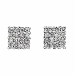 Boucles d'oreilles Puces Or blanc Diamant