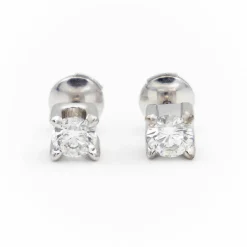 Boucles d'oreilles Puces Or blanc Diamant