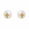 Boucles d'oreilles Puces Or jaune Perle