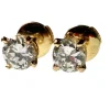 Boucles d'oreilles puces or gris diamants