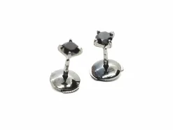 Boucles d'oreilles Puces Or noir Diamant