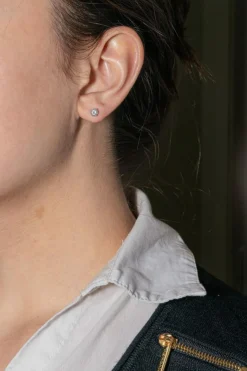Boucles d'oreilles Puces Or blanc Diamant