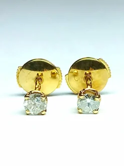 Boucles d'oreilles Puces Or jaune Diamant