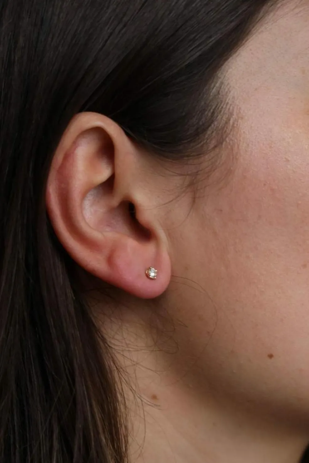 Boucles d'oreilles Puces Or jaune Diamant