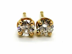 Boucles d'oreilles Puces Or jaune Diamant