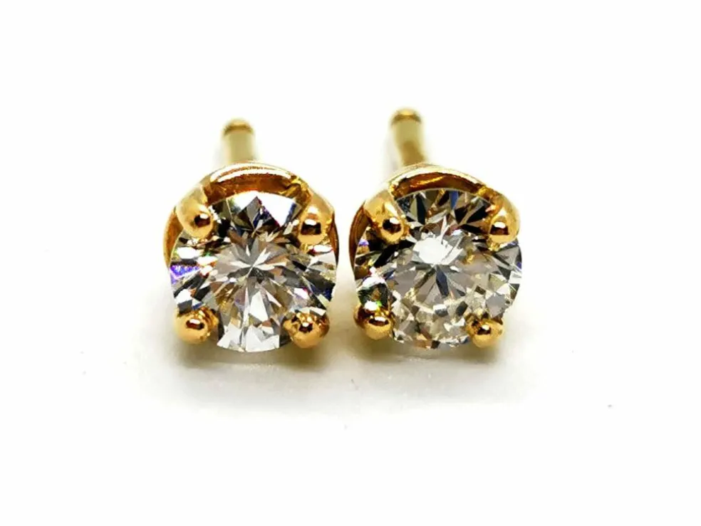 Boucles d'oreilles Puces Or jaune Diamant