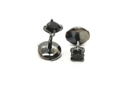 Boucles d'oreilles Puces Or noir Diamant