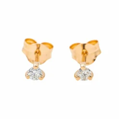 Boucles d'oreilles Puces Or rose Diamant