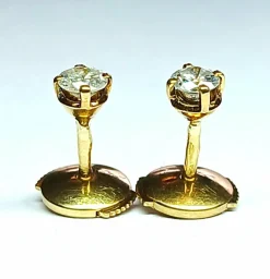 Boucles d'oreilles Puces Or jaune Diamant