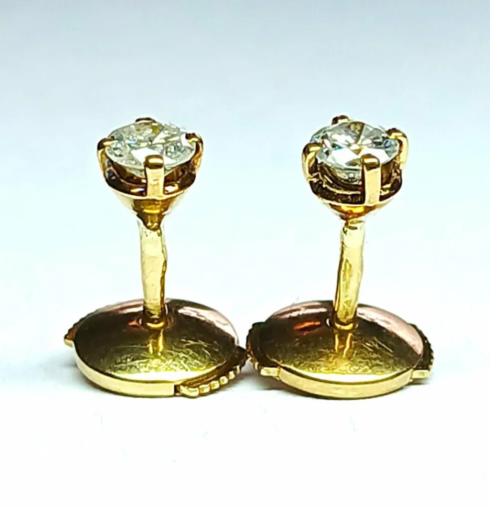 Boucles d'oreilles Puces Or jaune Diamant