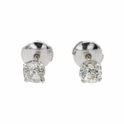 Boucles d'oreilles Puces Or blanc Diamant