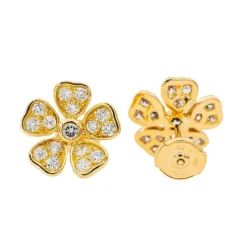 Boucles d'oreilles Puces Or jaune Diamant